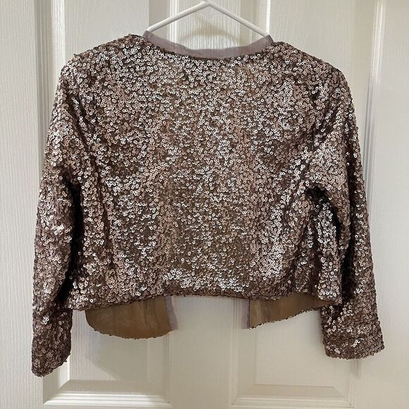 Joyfolie Mia Joy Gold Sequin Livvy Jacket Open Cardigan Girls Size 10 - Picture 11 of 14